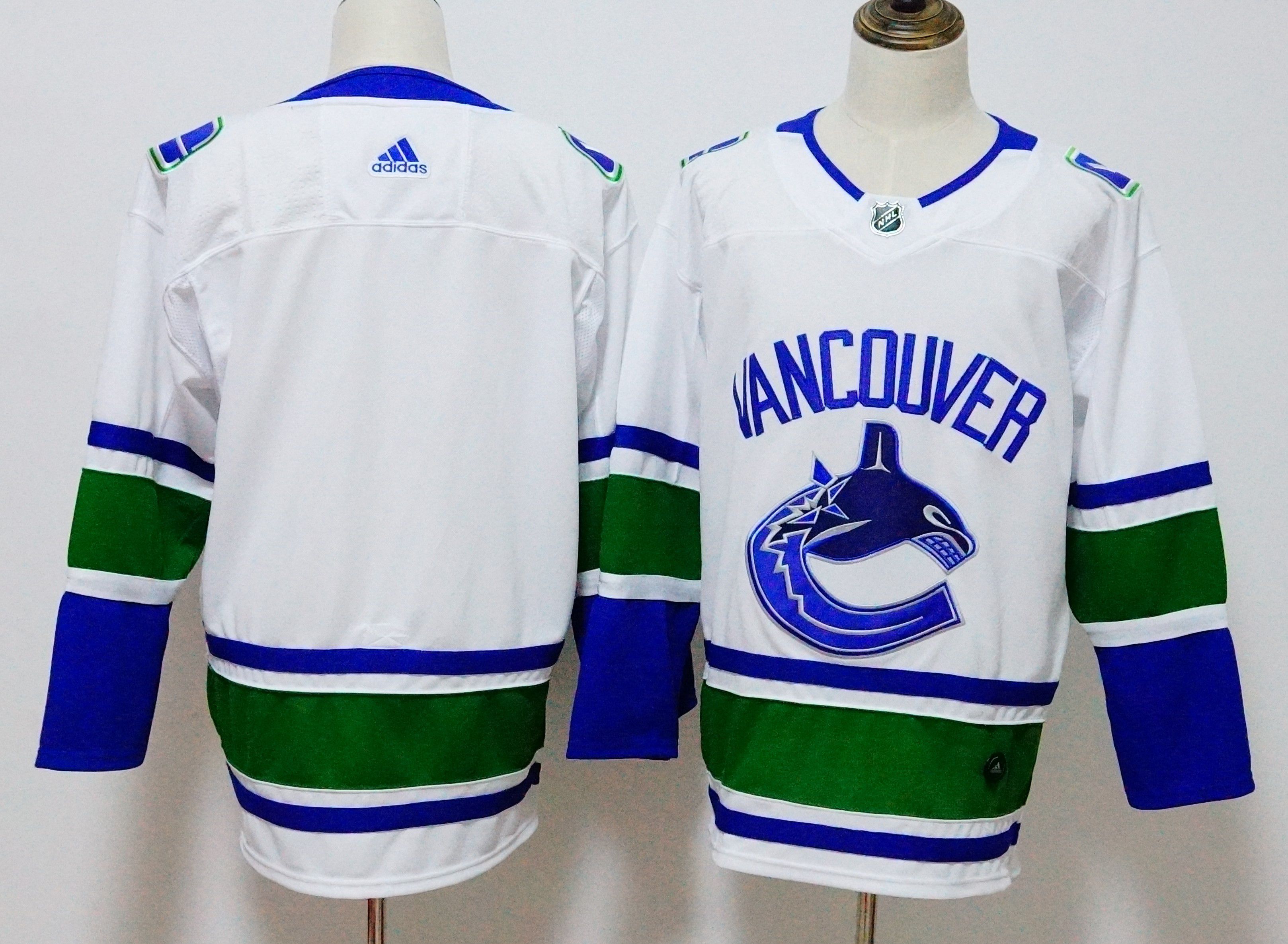 Men Vancouver Canucks Blank White Hockey Stitched Adidas NHL Jerseys->vancouver canucks->NHL Jersey